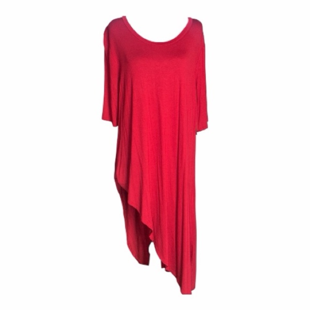 Torrid Vibrant Red Asymmetrical Tunic Dress Size 2X
